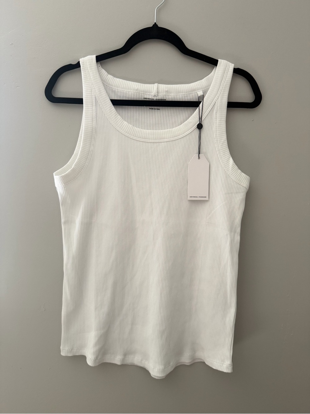 Universal Standard White Ribbed Scoop Neck Tank